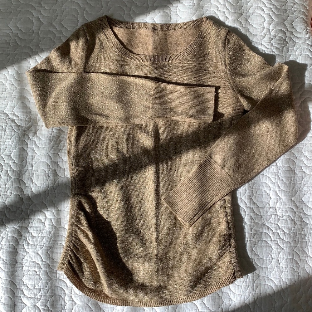 Banana Republic Gold Sweater with Ruching